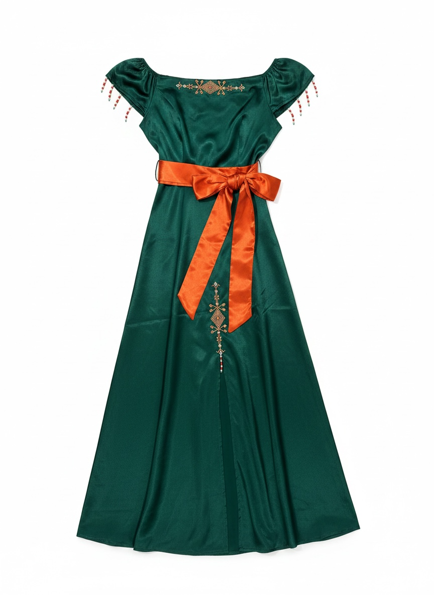 Robe satin brodé