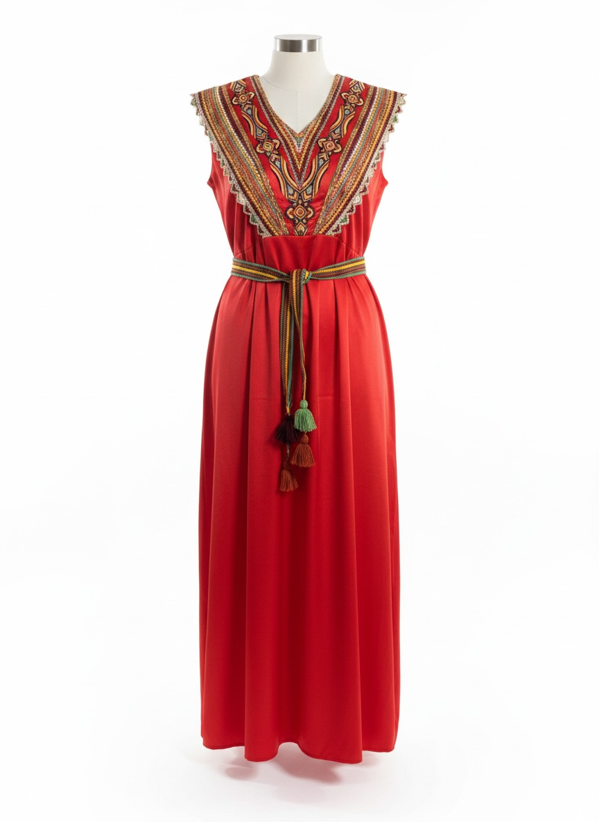 Robe satinée rouge