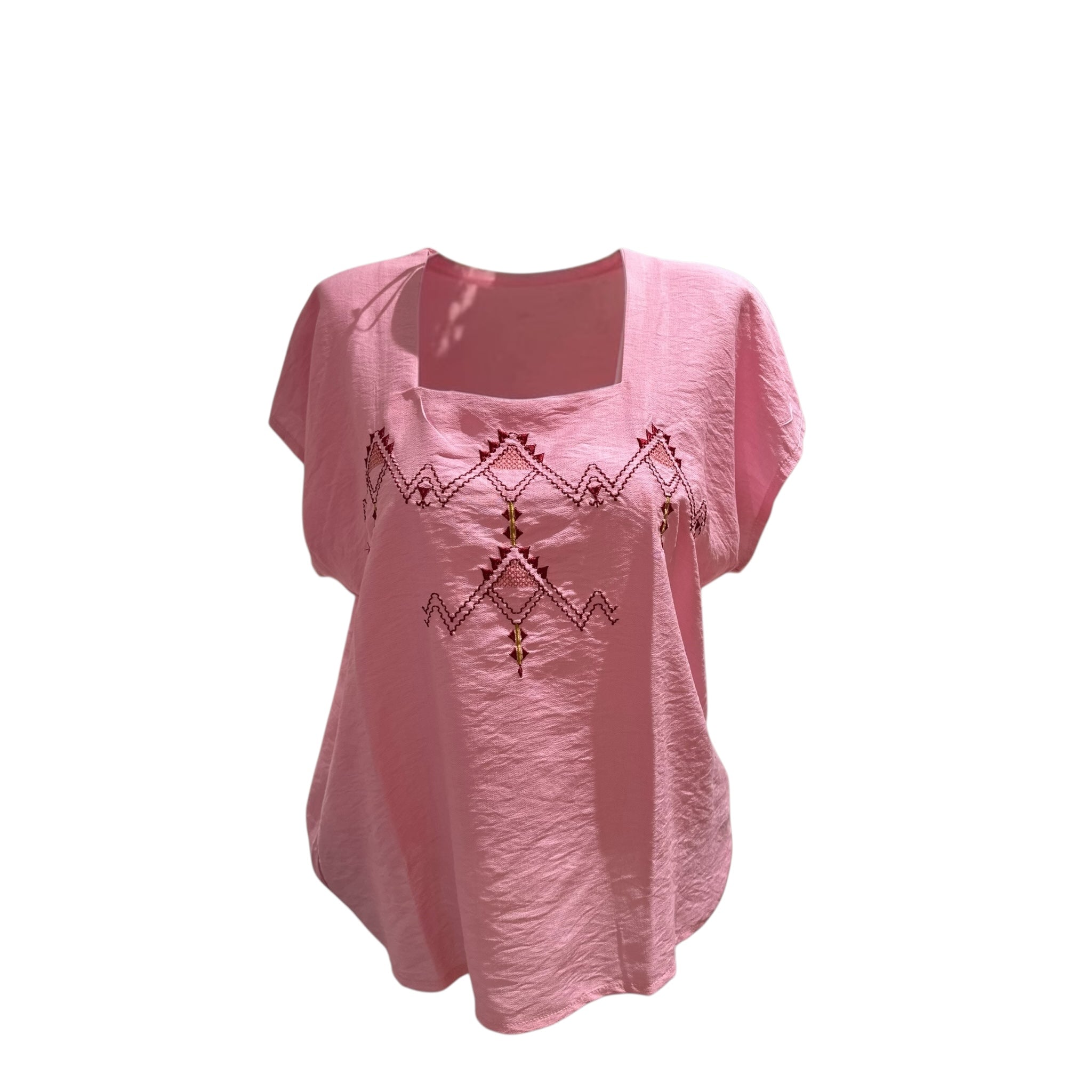 T-shirt en lin brodé