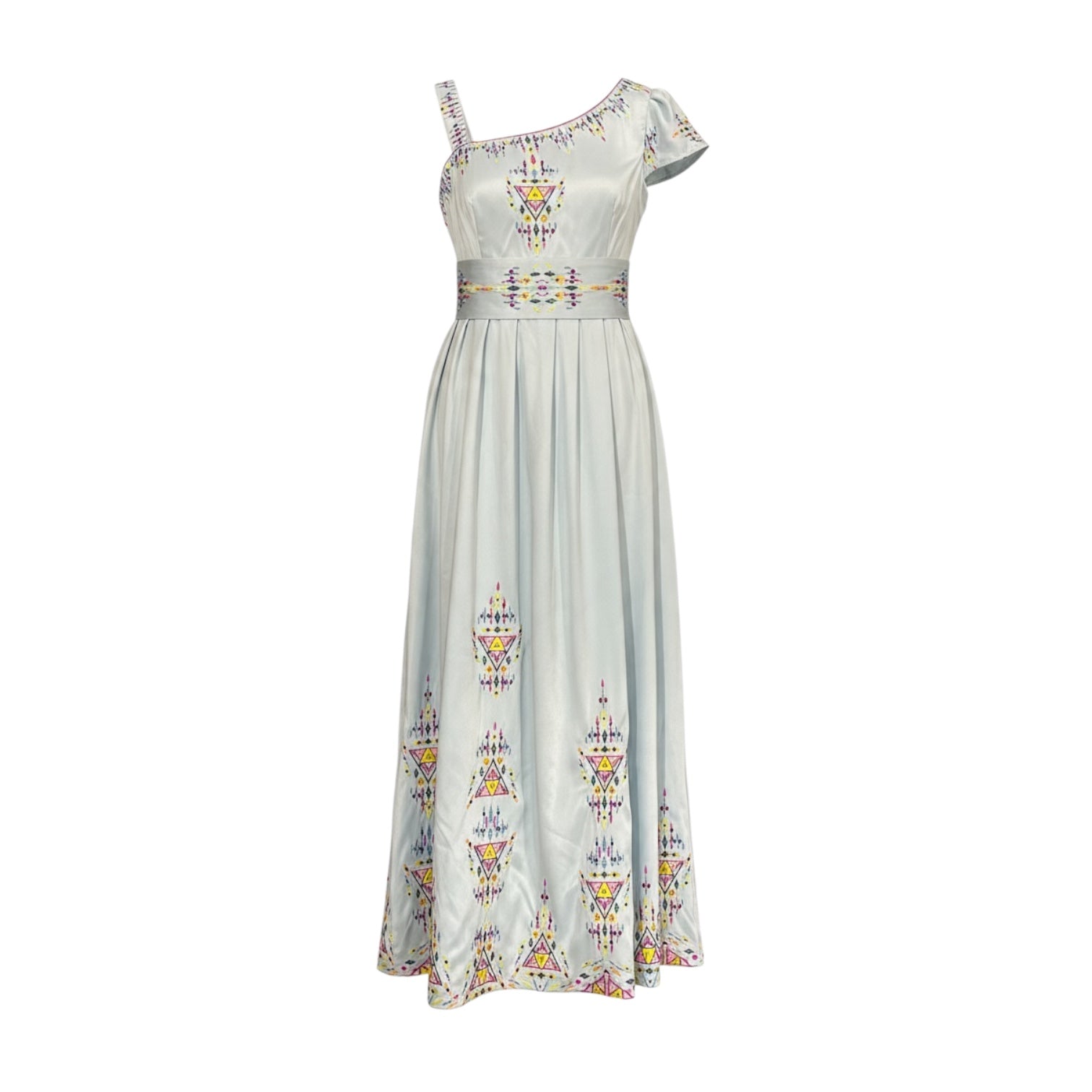 Robe asymétrique broderie