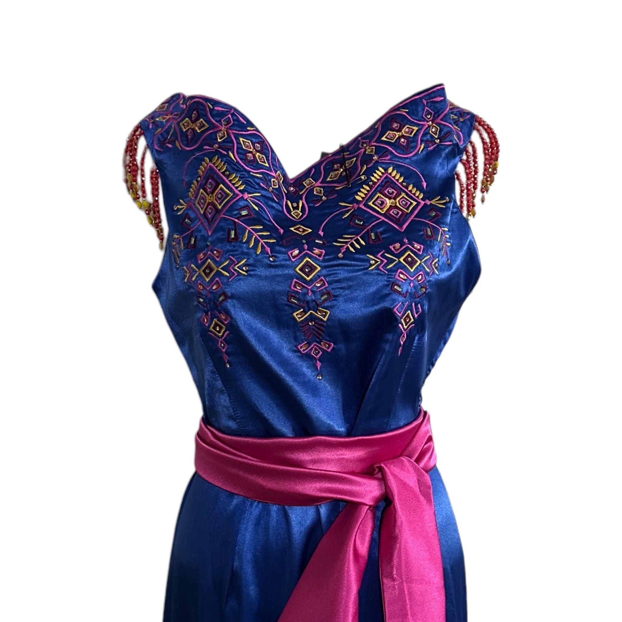 Robe en perle bleu