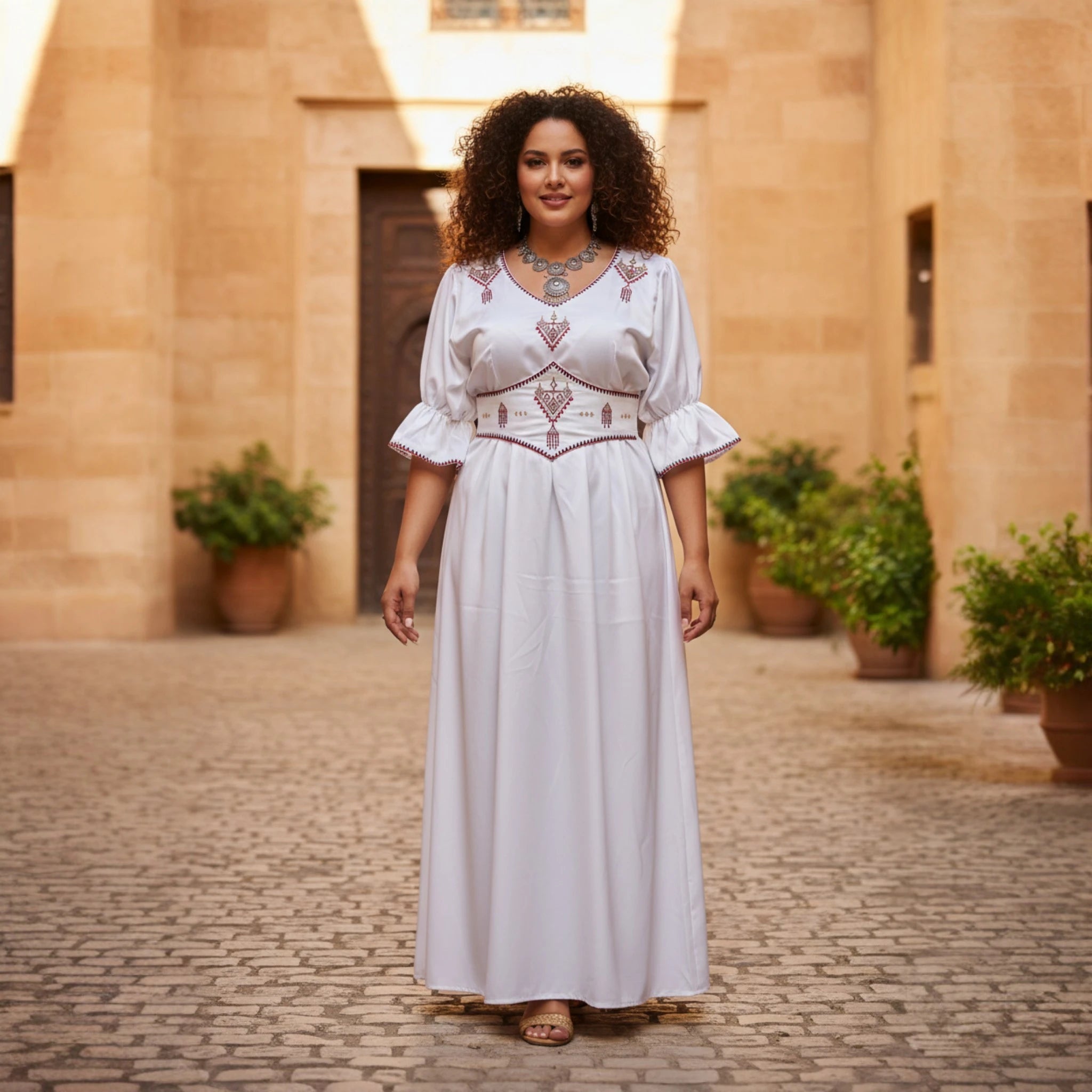 Robe kabyle brodée élégante