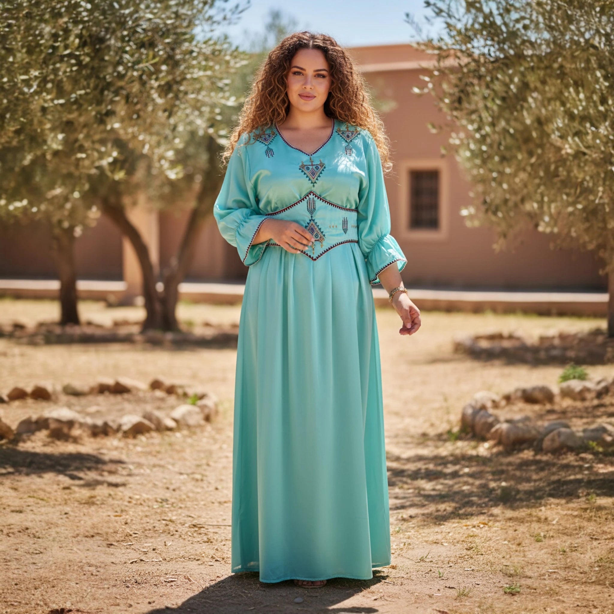 Robe kabyle brodée élégante