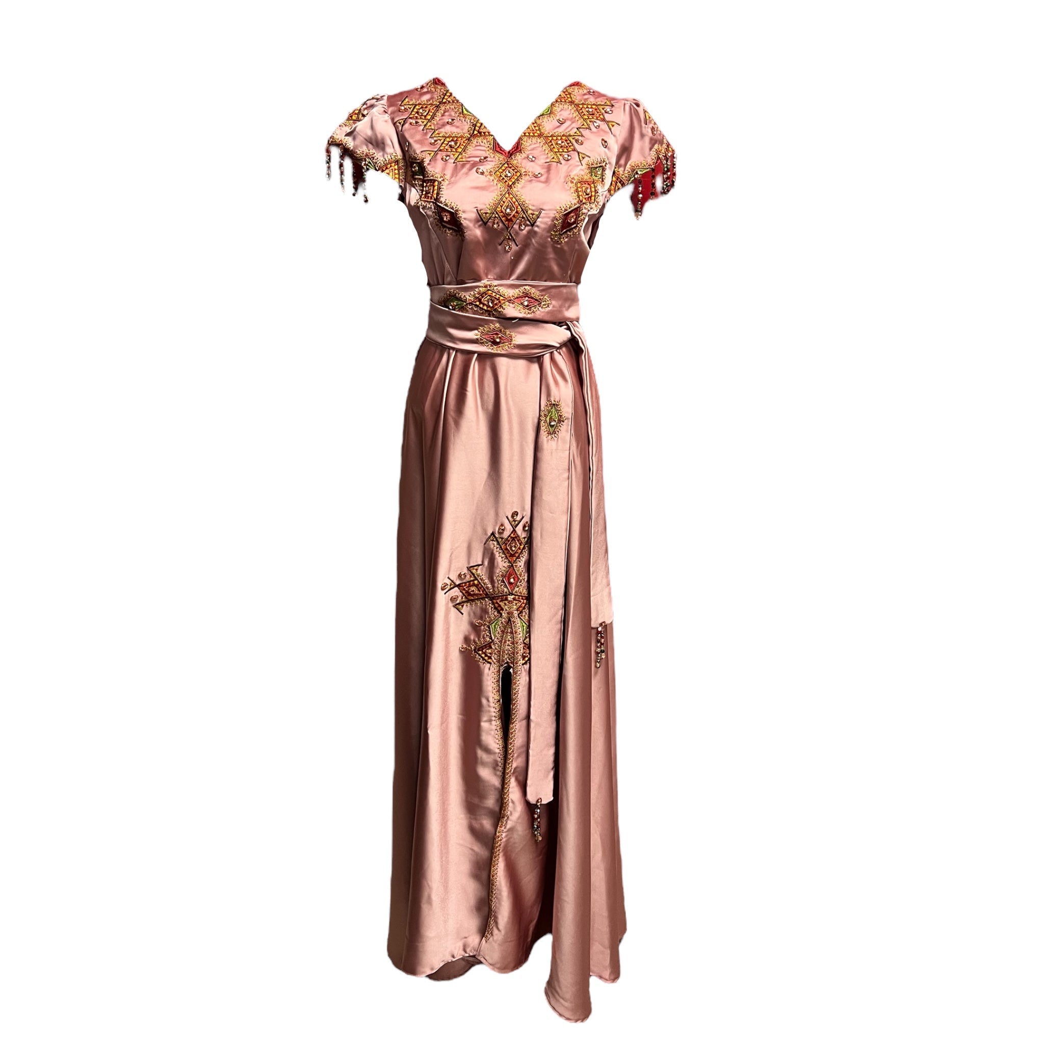 Robe broderie en satin évasée - Robes Kabyles